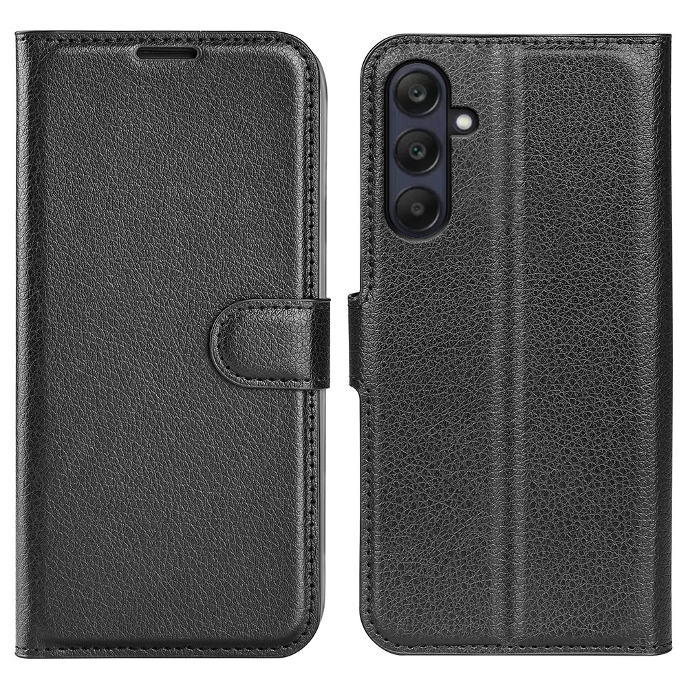 Litchi knížkové pouzdro na Samsung Galaxy A26 5G - černé