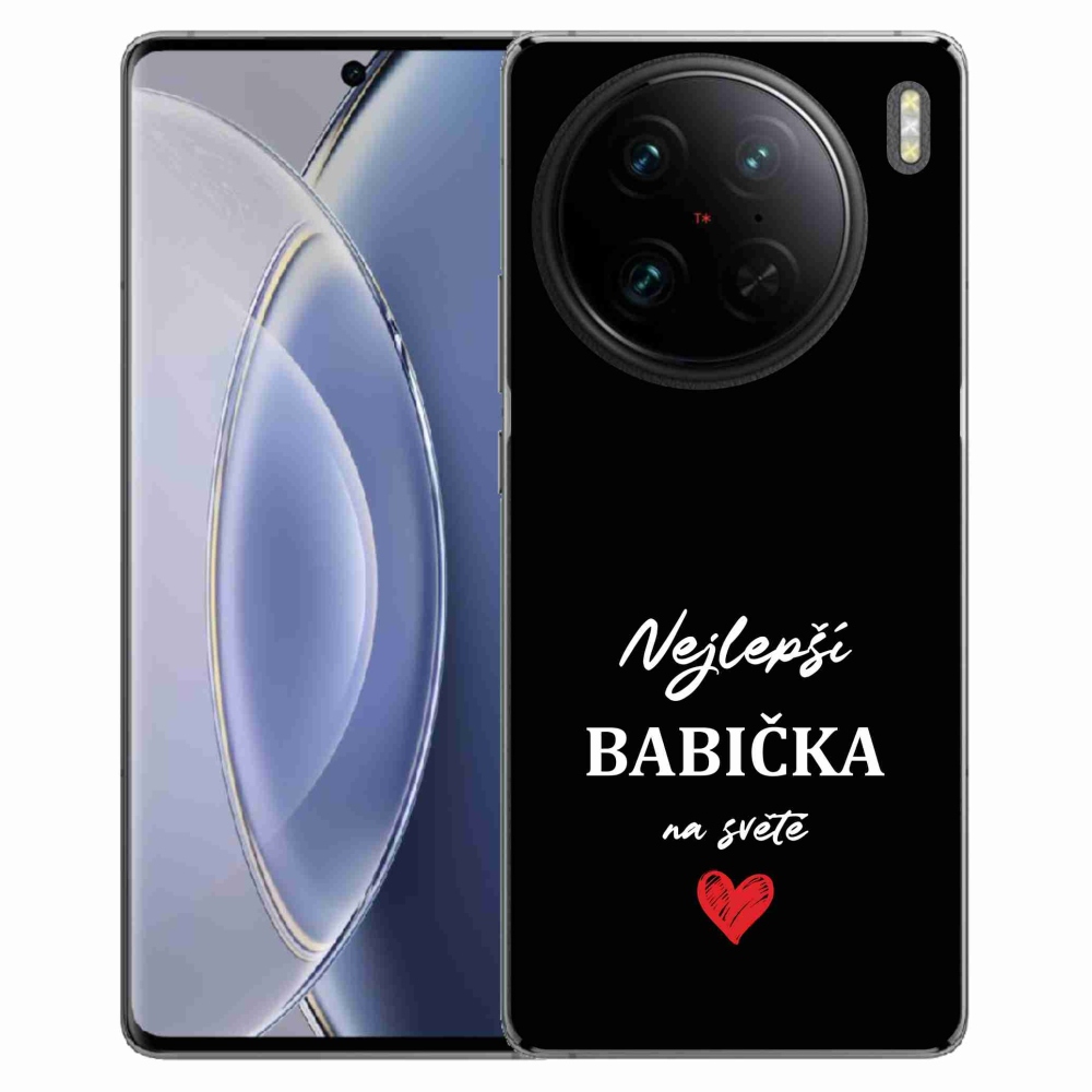 Gelový kryt mmCase na Vivo X90 Pro - nejlepší babička 1 černé pozadí