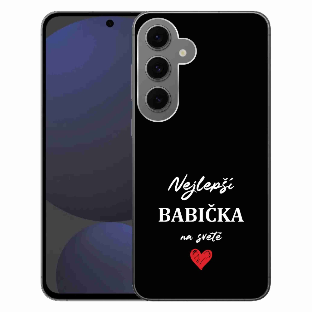 Gelový kryt mmCase na Samsung Galaxy S24 FE - nejlepší babička 1 černé pozadí