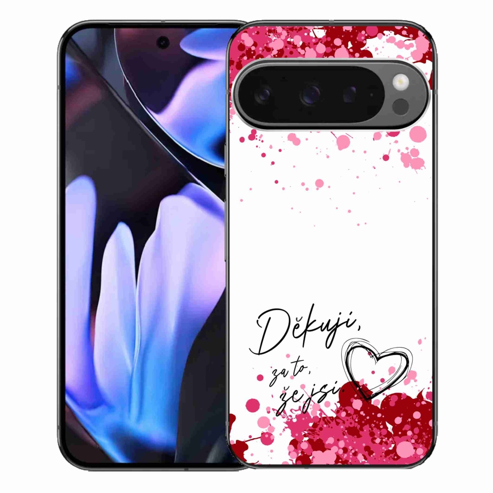 Gelový kryt mmCase na Google Pixel 9 Pro XL - zamilovaný text 2 bílé pozadí