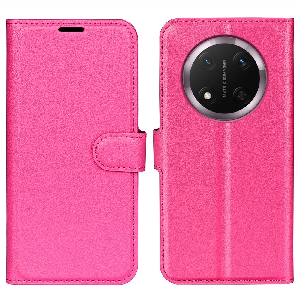 Litchi knížkové pouzdro na Honor Magic 7 Lite 5G - rose