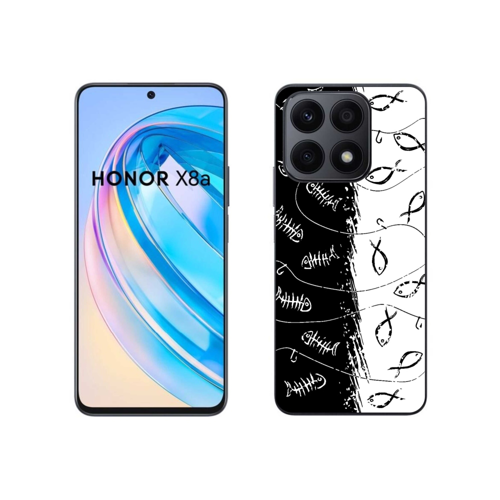 Gelový kryt mmCase na Honor X8a - kostry a rybky