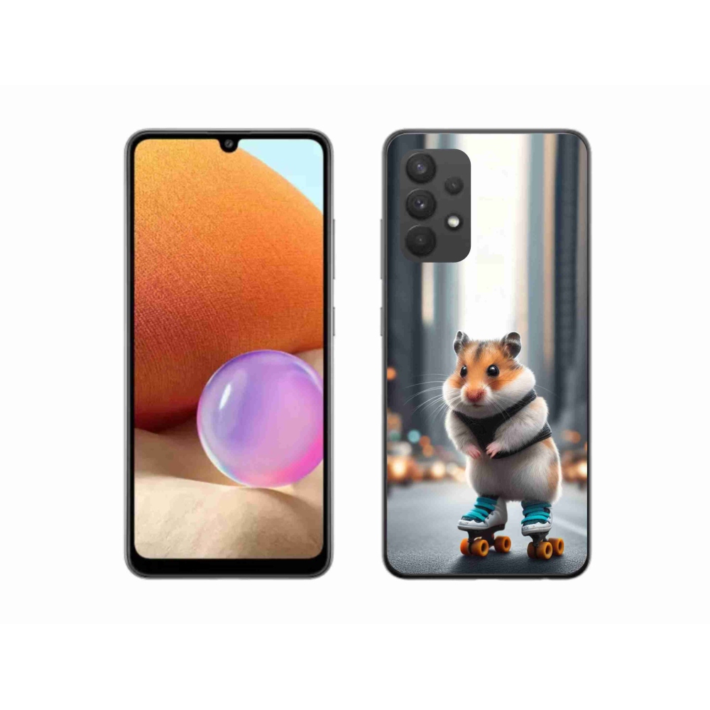 Gelový kryt mmCase na Samsung Galaxy A32 4G - křeček na bruslích
