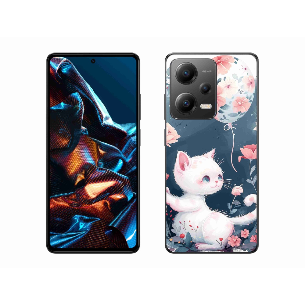 Gelový kryt mmCase na Xiaomi Redmi Note 12 Pro 5G - kotě s balónkem