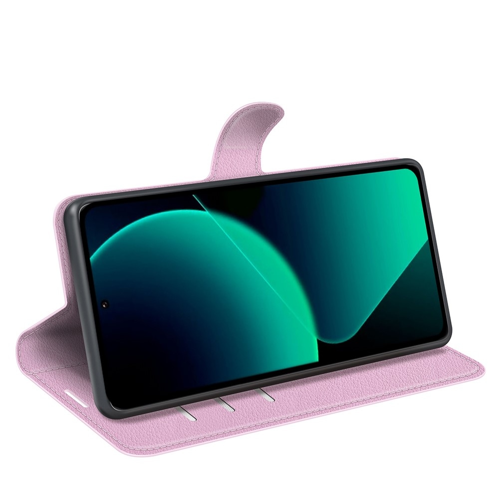 Litchi knížkové pouzdro na Xiaomi 13T/13T Pro - růžové