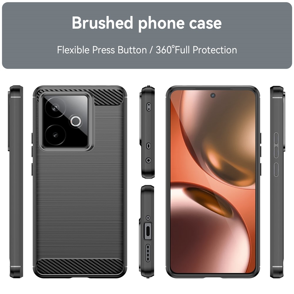 Carbon odolný gelový obal na Realme GT 7 5G/GT 7T 5G - černý