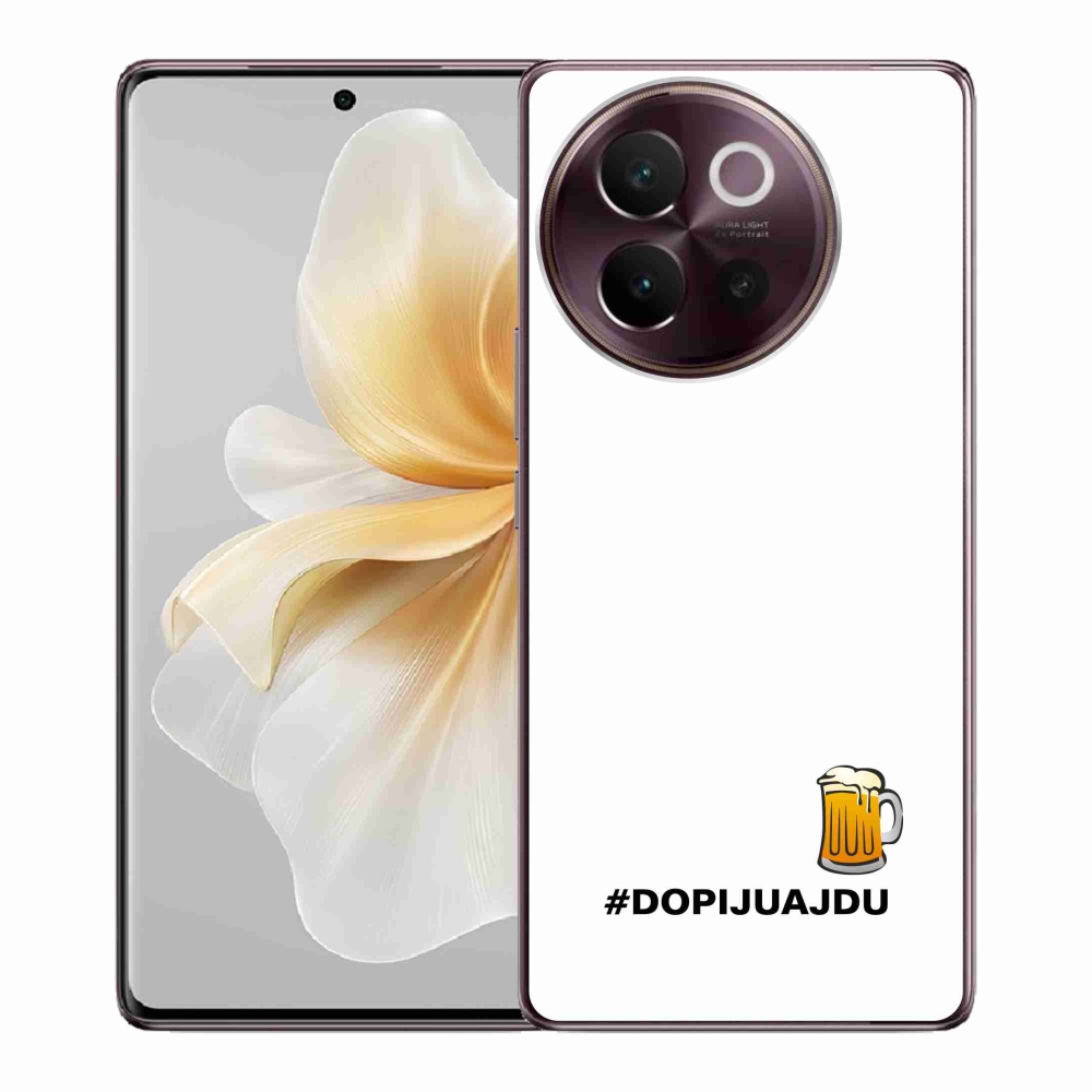 Gelový kryt mmCase na Vivo V40 Lite 5G - pivní motiv 1 bílé pozadí