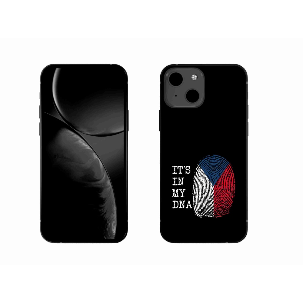 Gelový kryt mmCase na iPhone 13 6.1 - vlajka otisk prstu černé pozadí