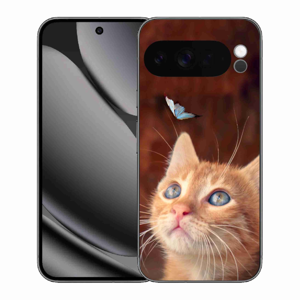Gelový kryt mmCase na Google Pixel 10 Pro XL - motýl a kotě
