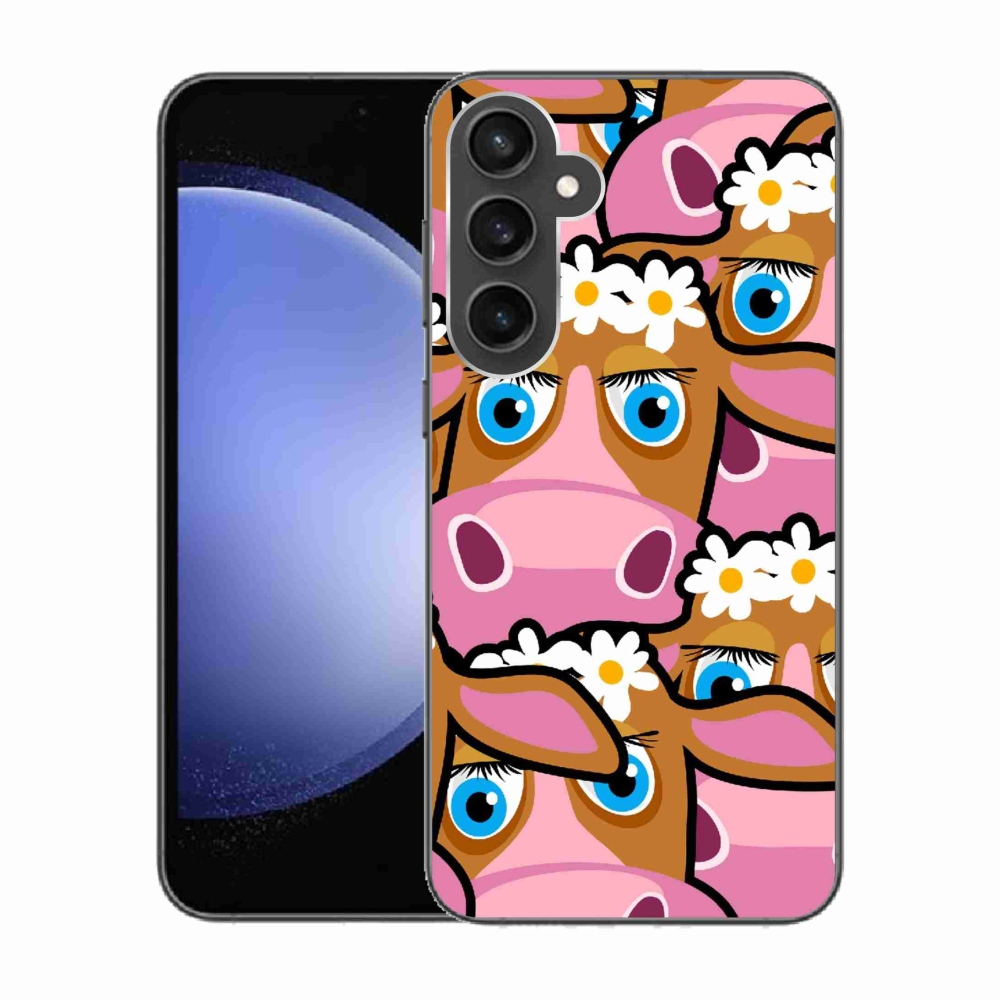Gelový kryt mmCase na Samsung Galaxy S23 FE - kreslené kravičky