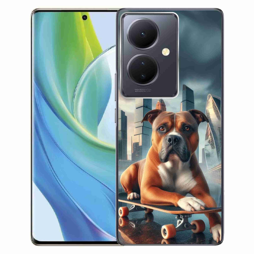 Gelový kryt mmCase na Vivo V29 Lite 5G - pes na skateboardu