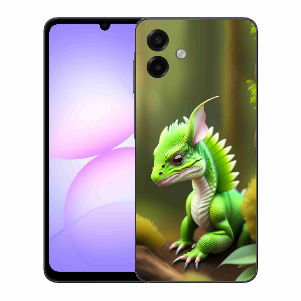 Gelový kryt mmCase na Samsung Galaxy A07 4G - zelený dráček