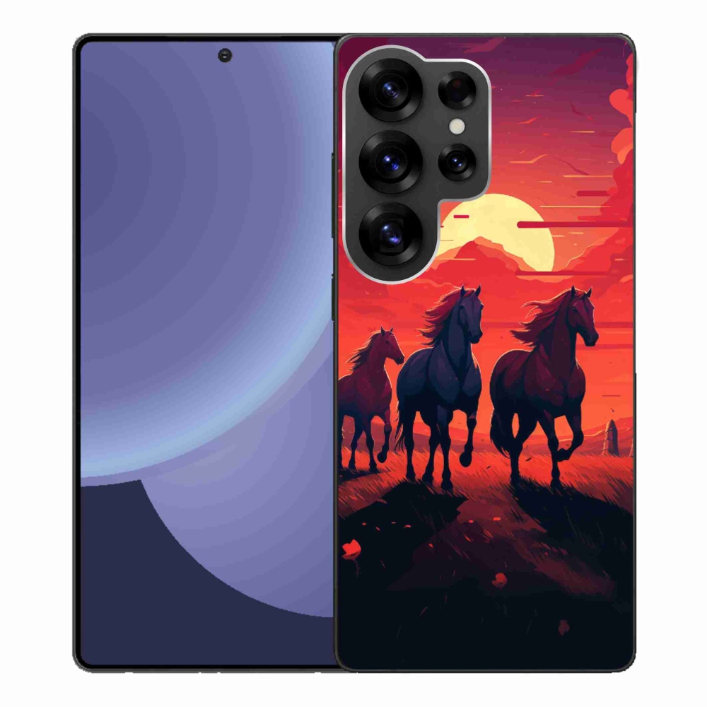 Gelový kryt mmCase na Samsung Galaxy S25 Ultra - koně a západ slunce