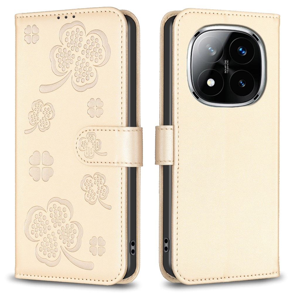 Clover knížkové pouzdro na Xiaomi Redmi Note 14 Pro - zlaté
