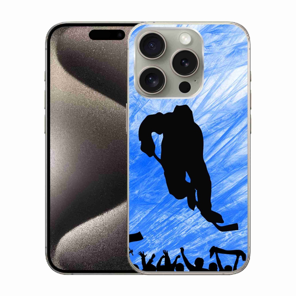 Gelový kryt mmCase na iPhone 15 Pro - hokejový hráč