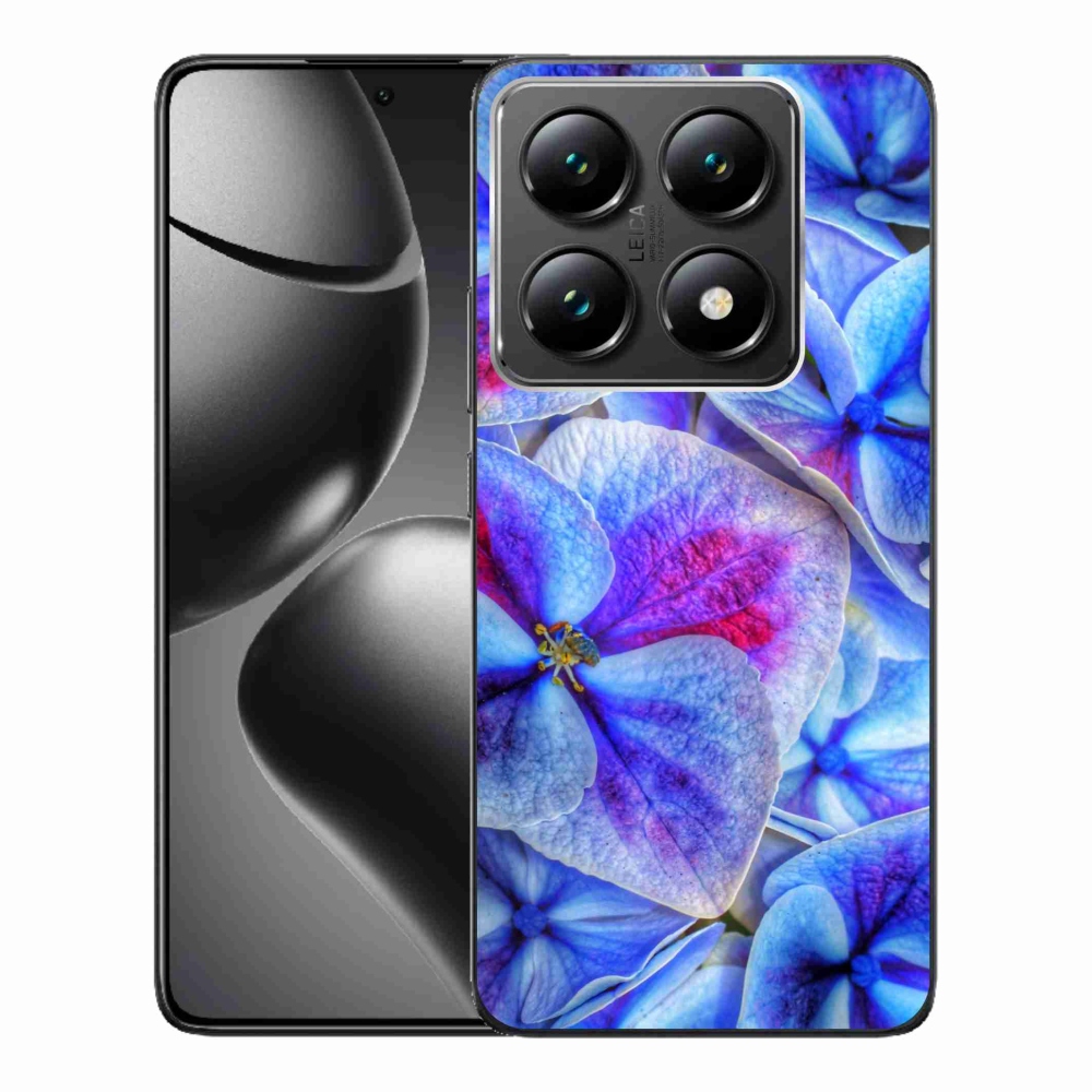 Gelový kryt mmCase na Xiaomi 14T Pro - modré květy 1