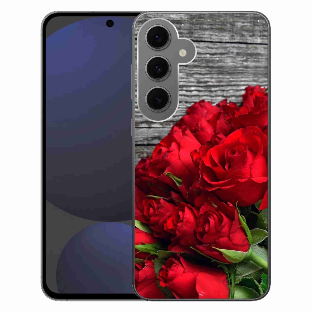 Gelový kryt mmCase na Samsung Galaxy S24 FE - červené růže