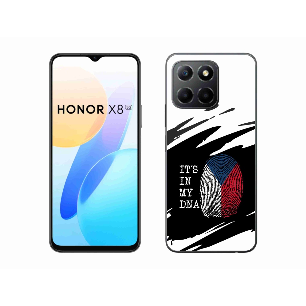 Gelový kryt mmCase na Honor X8 5G/Honor 70 Lite 5G - vlajka otisk prstu černobílé pozadí