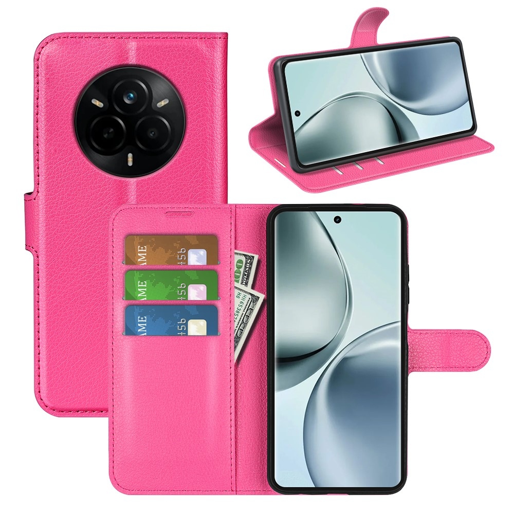 Litchi knížkové pouzdro na Realme 14 Pro 5G - rose