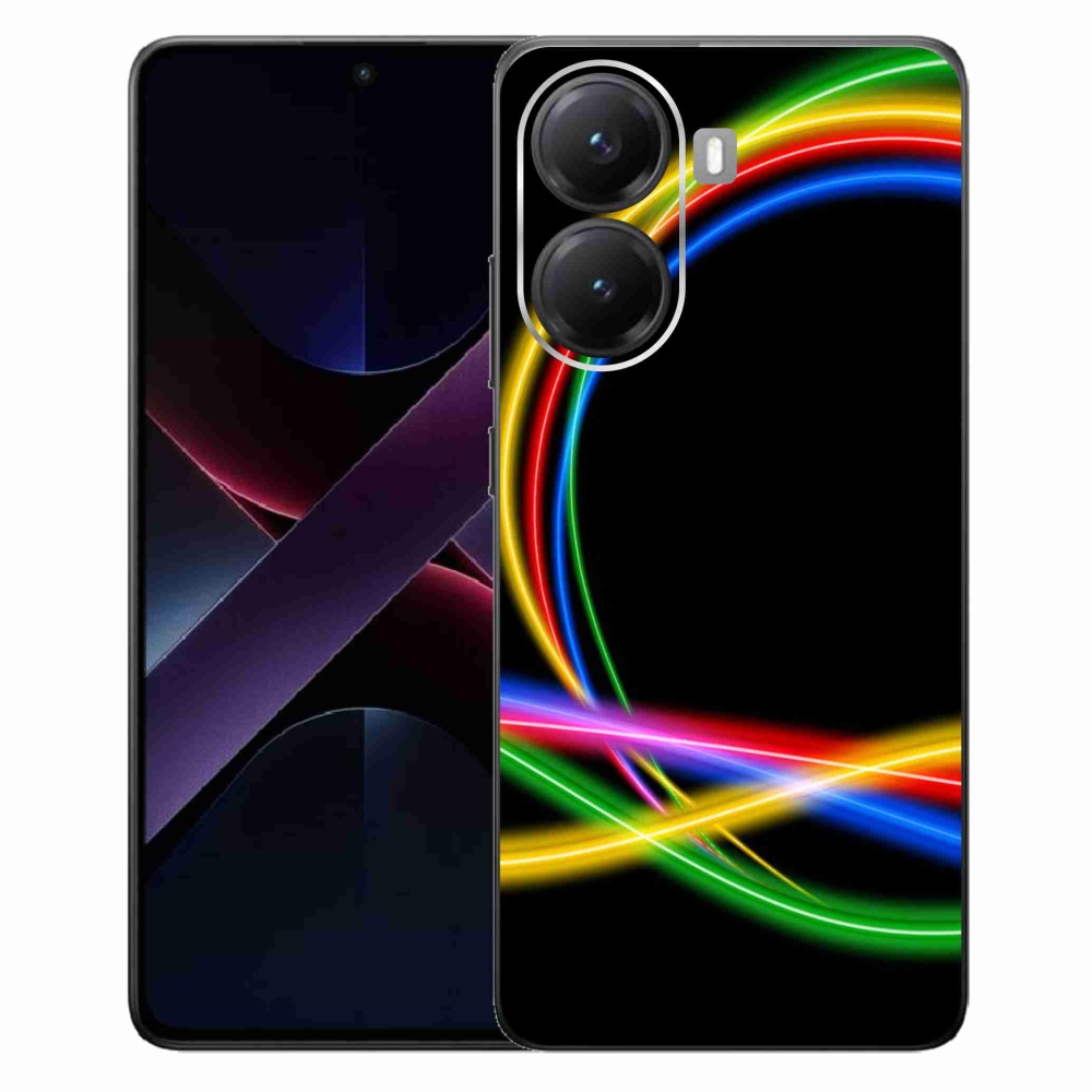 Gelový kryt mmCase na Xiaomi Poco X7 Pro 5G - neonové kruhy