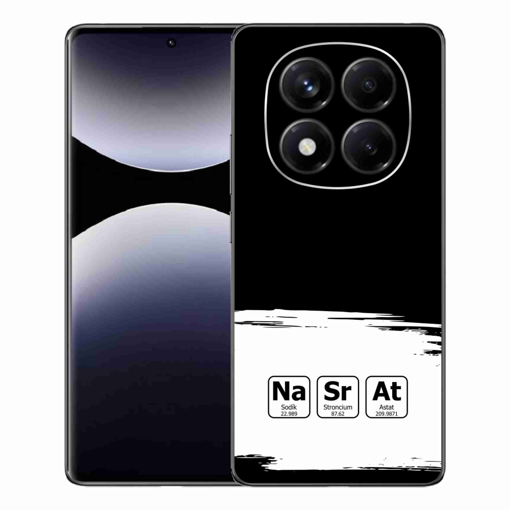 Gelový kryt mmCase na Xiaomi Redmi Note 14 Pro - chemické prvky bíločerné pozadí