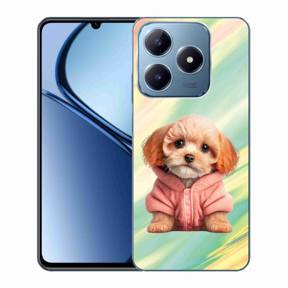 Gelový kryt mmCase na Realme C63 - štěně ve svetru