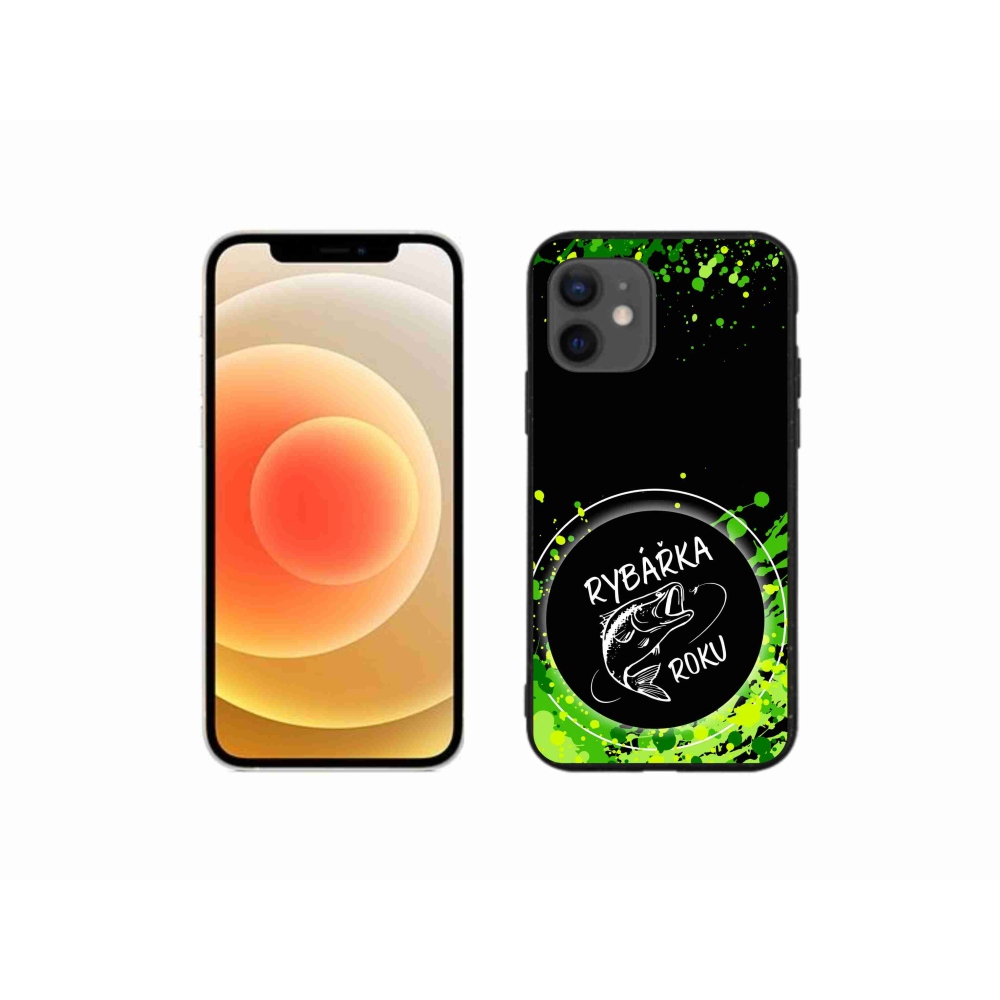 Gelový kryt mmCase na iPhone 12 mini - rybářka roku černé pozadí