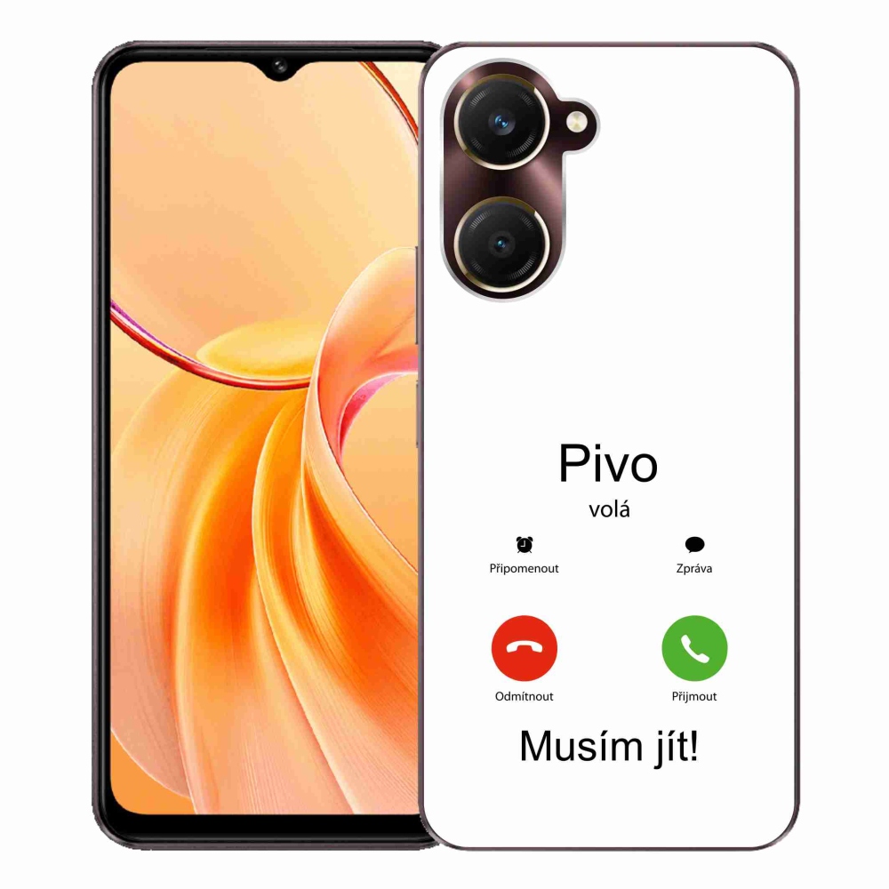 Gelový kryt mmCase na Vivo Y28s 5G - pivo volá bílé pozadí