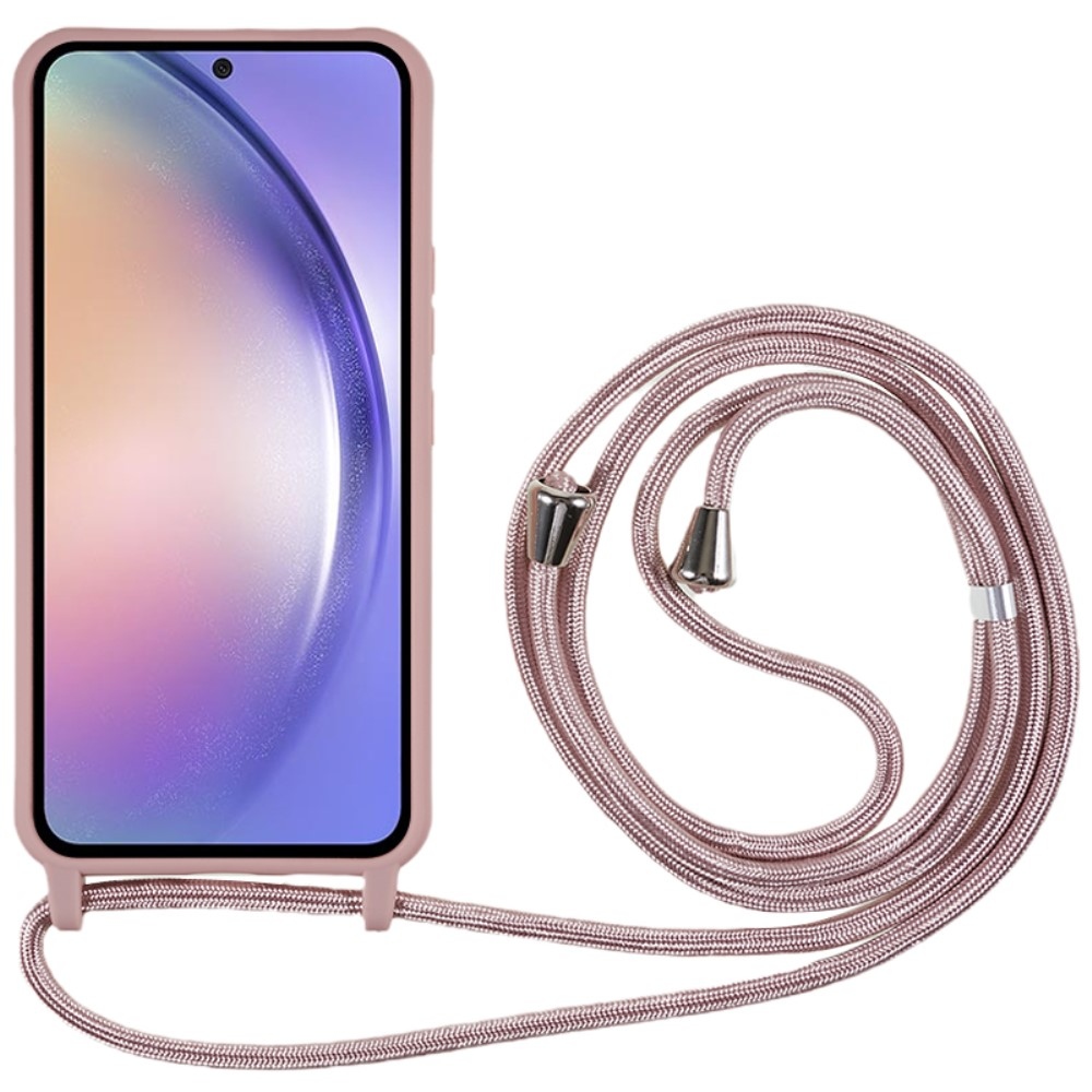 Lany gelový obal se šňůrkou na Samsung Galaxy A36 5G - tmavěrůžový