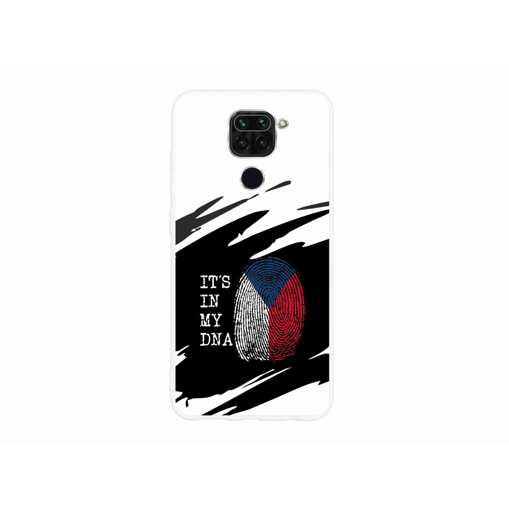 Gelový kryt mmCase na Xiaomi Redmi Note 9 - vlajka otisk prstu černobílé pozadí