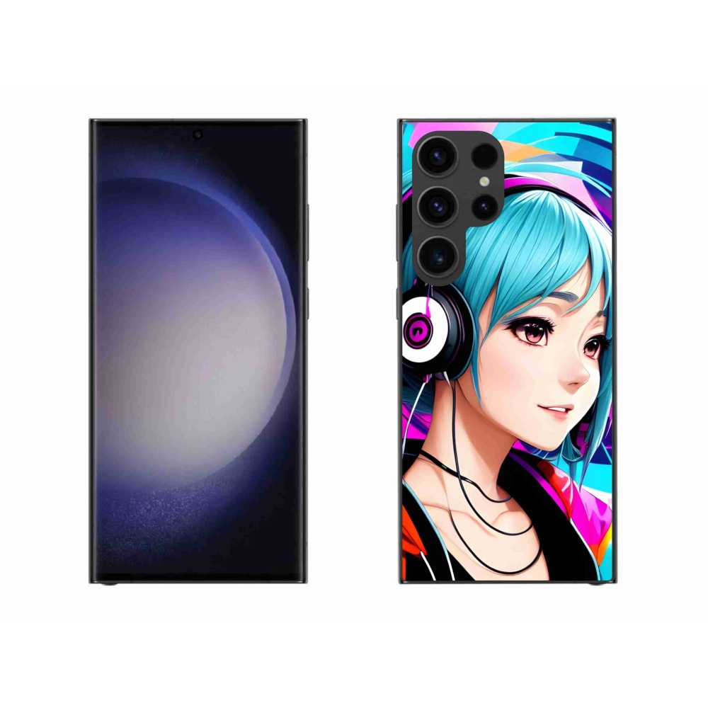Gelový kryt mmCase na Samsung Galaxy S23 Ultra 5G - dívka se sluchátky