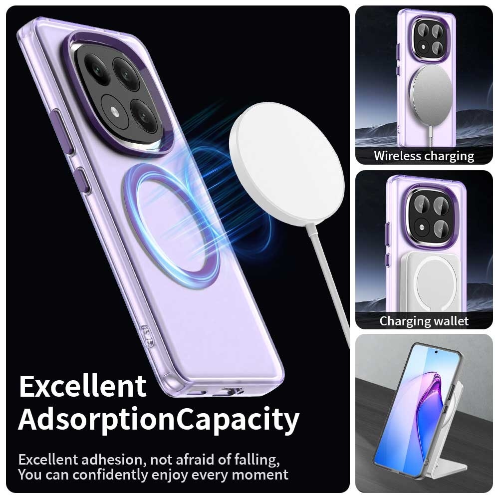 Candy gelový obal s MagSafe na Xiaomi Redmi Note 14 Pro+ 5G - fialový
