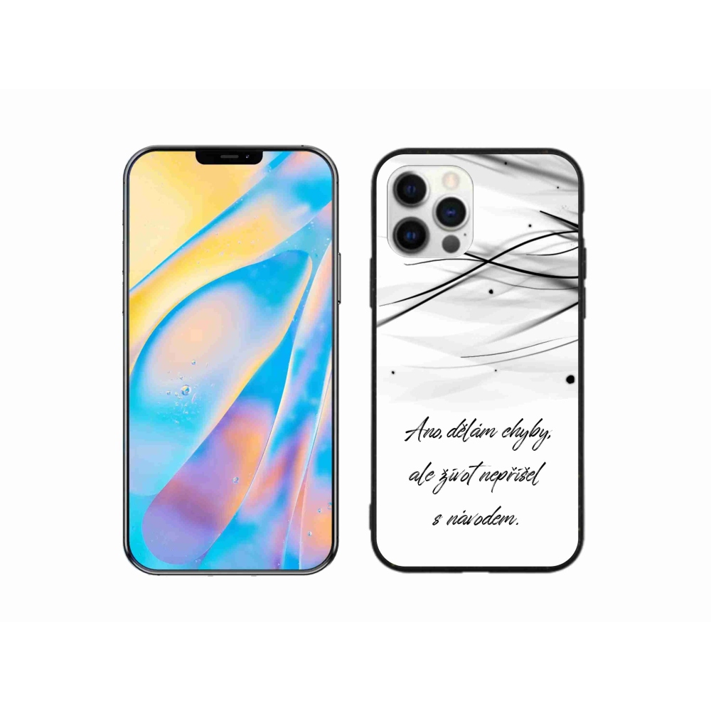 Gelový kryt mmCase na iPhone 12 Pro - citát bílé pozadí