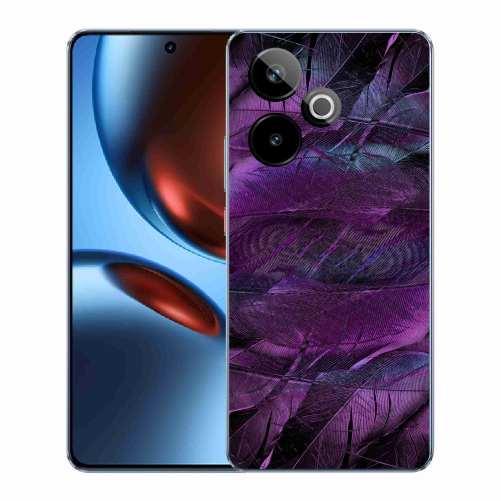 Gelový kryt mmCase na Realme GT 7 5G/GT 7T 5G - fialová pírka