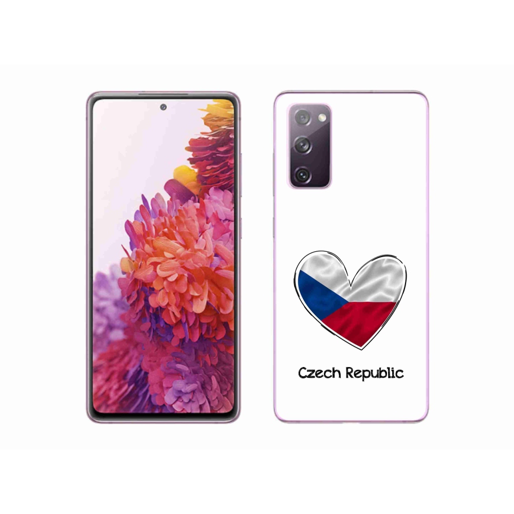 Gelový kryt mmCase na Samsung Galaxy S20 FE - vlajka srdce bílé pozadí