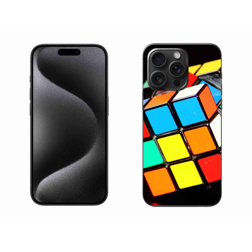 Gelový obal mmCase na iPhone 15 Pro Max - rubikova kostka