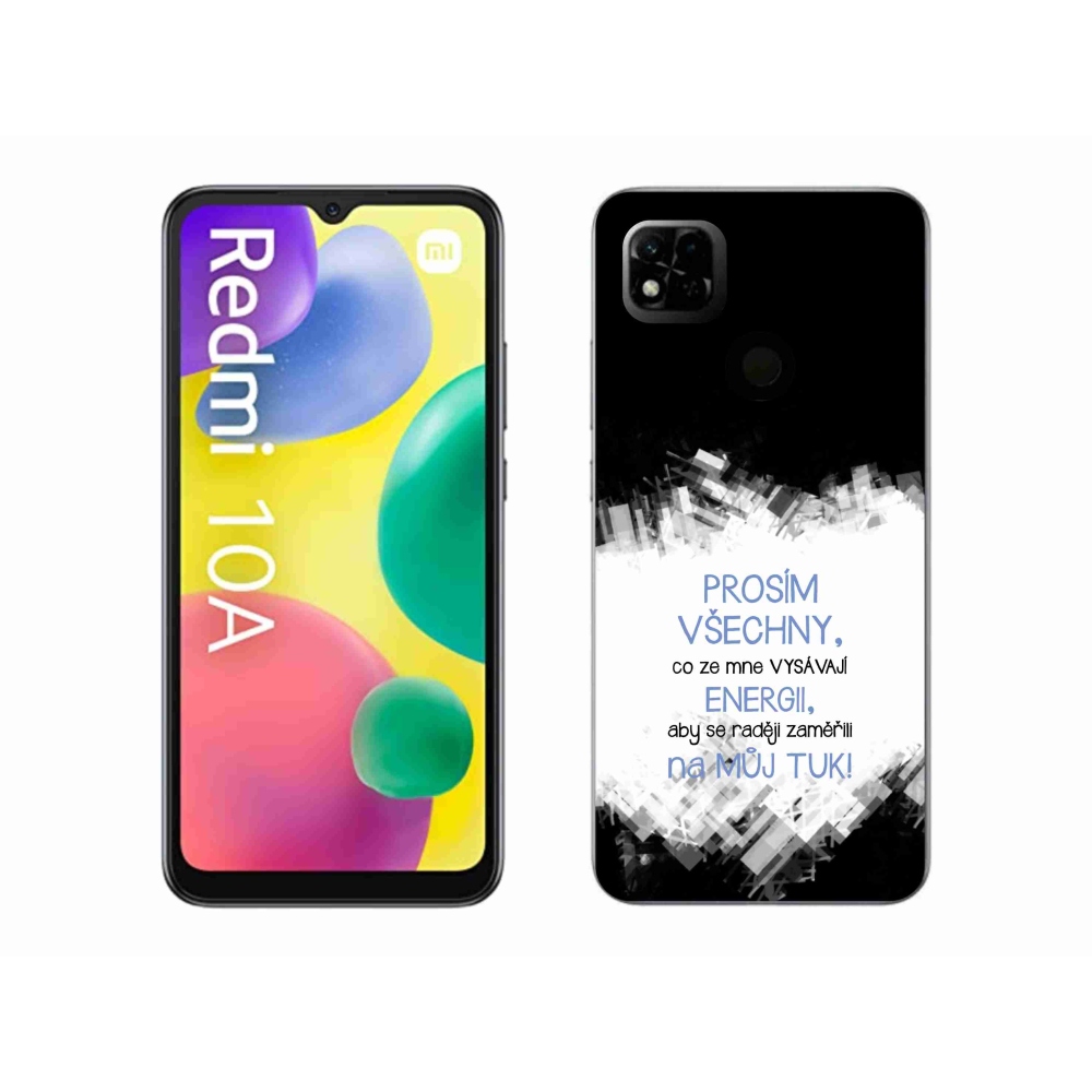 Gelový kryt mmCase na Xiaomi Redmi 10A - vtipný text 1 modrý