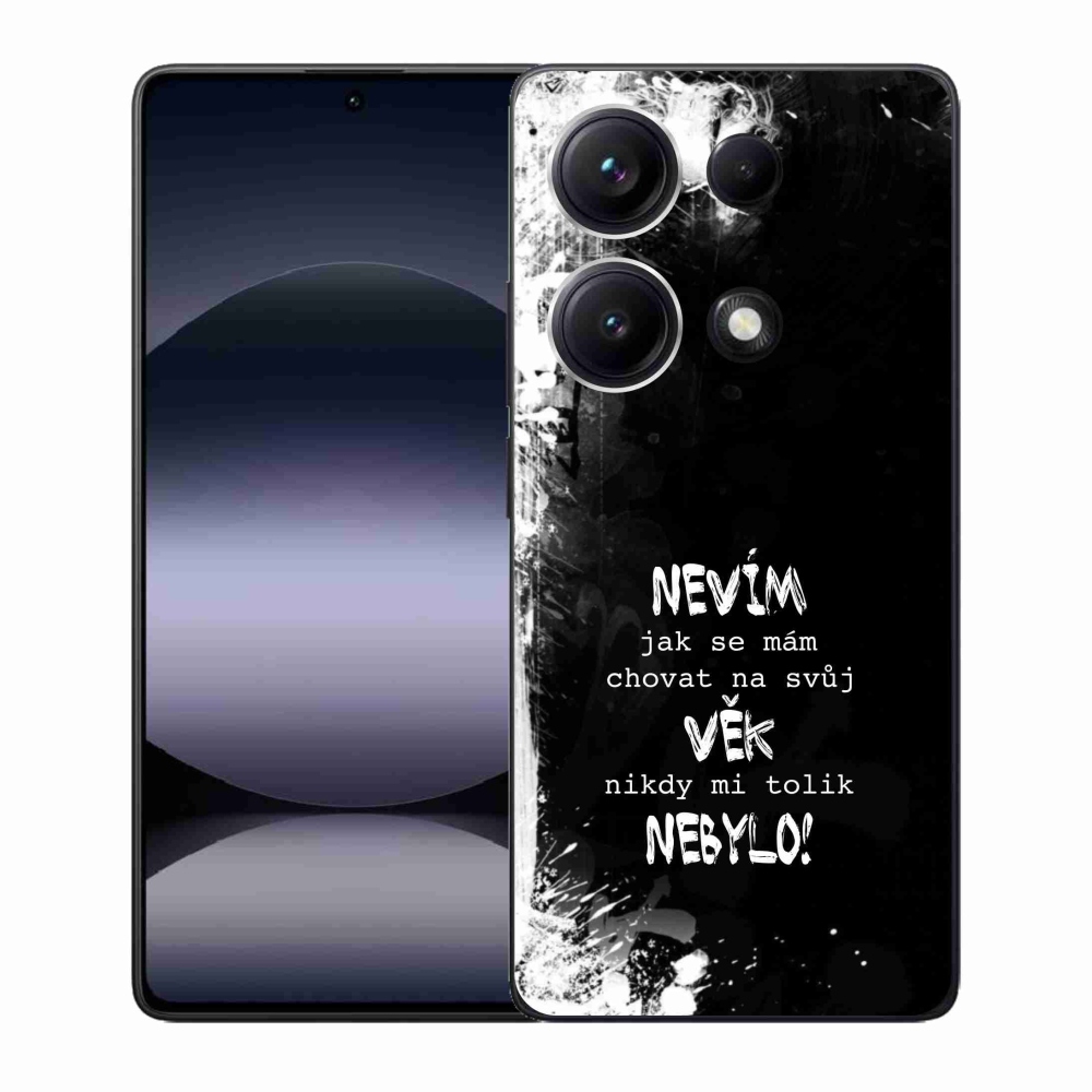 Gelový kryt mmCase na Xiaomi Redmi Note 14S - vtipný text 14 černé pozadí