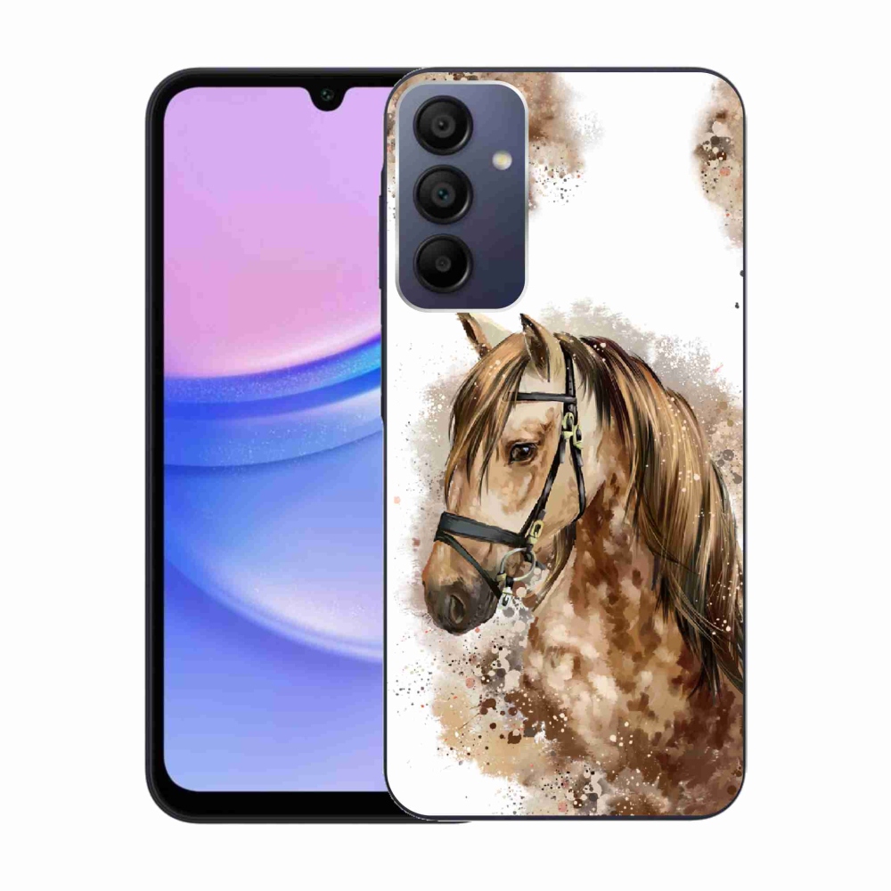 Gelový kryt mmCase na Samsung Galaxy A15 4G/5G - hnědý kreslený kůň