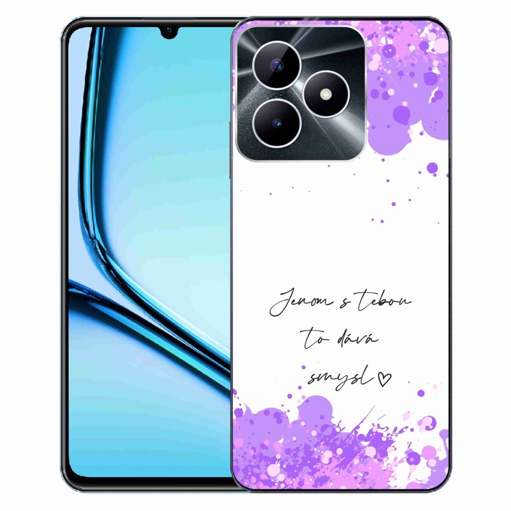 Gelový kryt mmCase na Realme Note 50 - zamilovaný text bílé pozadí