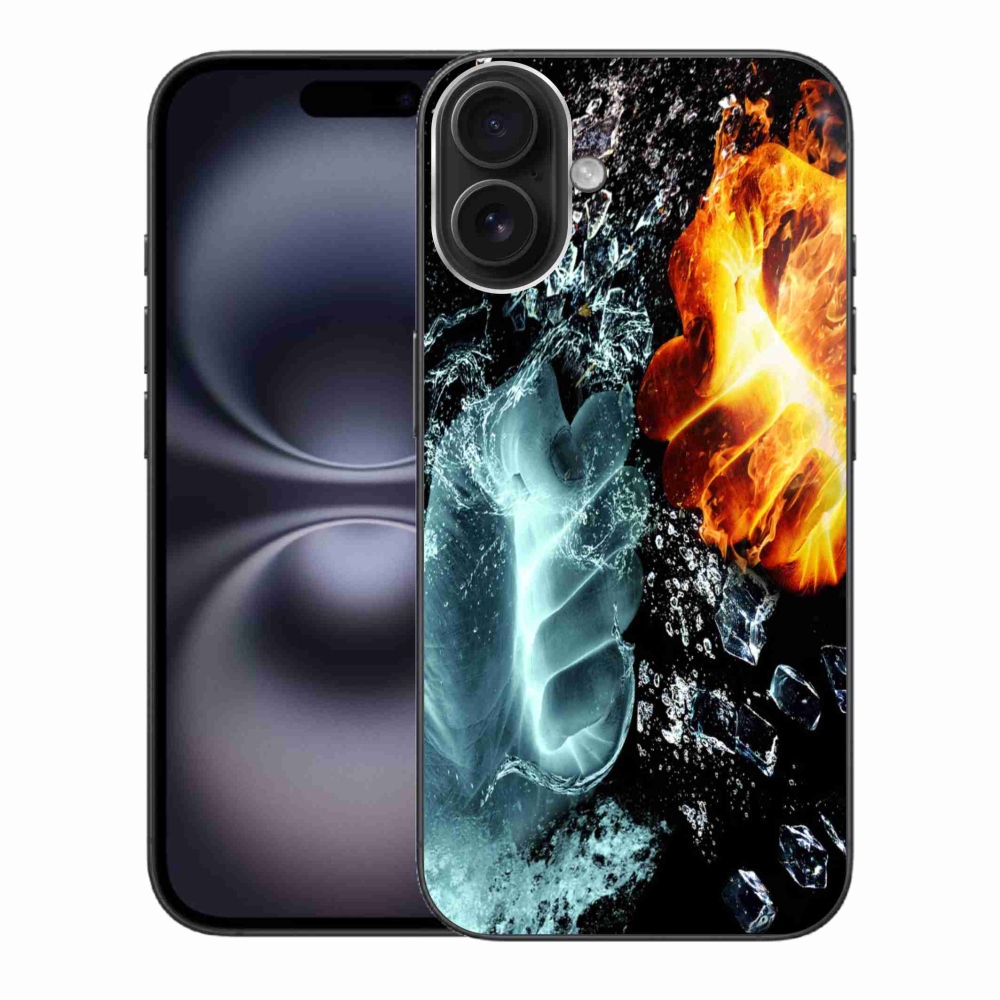 Gelový kryt mmCase na iPhone 16 Plus - voda a oheň
