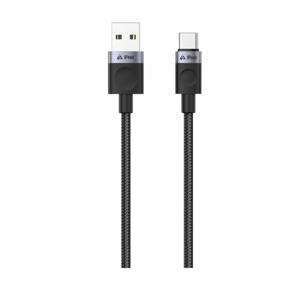 iPEAX textilní kabel USB-A / USB-C 1M, USB 2.0 - černý