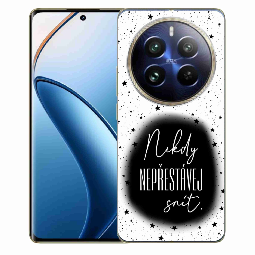 Gelový kryt mmCase na Realme 12 Pro 5G/12 Pro+ 5G - citát 1 černobílé pozadí