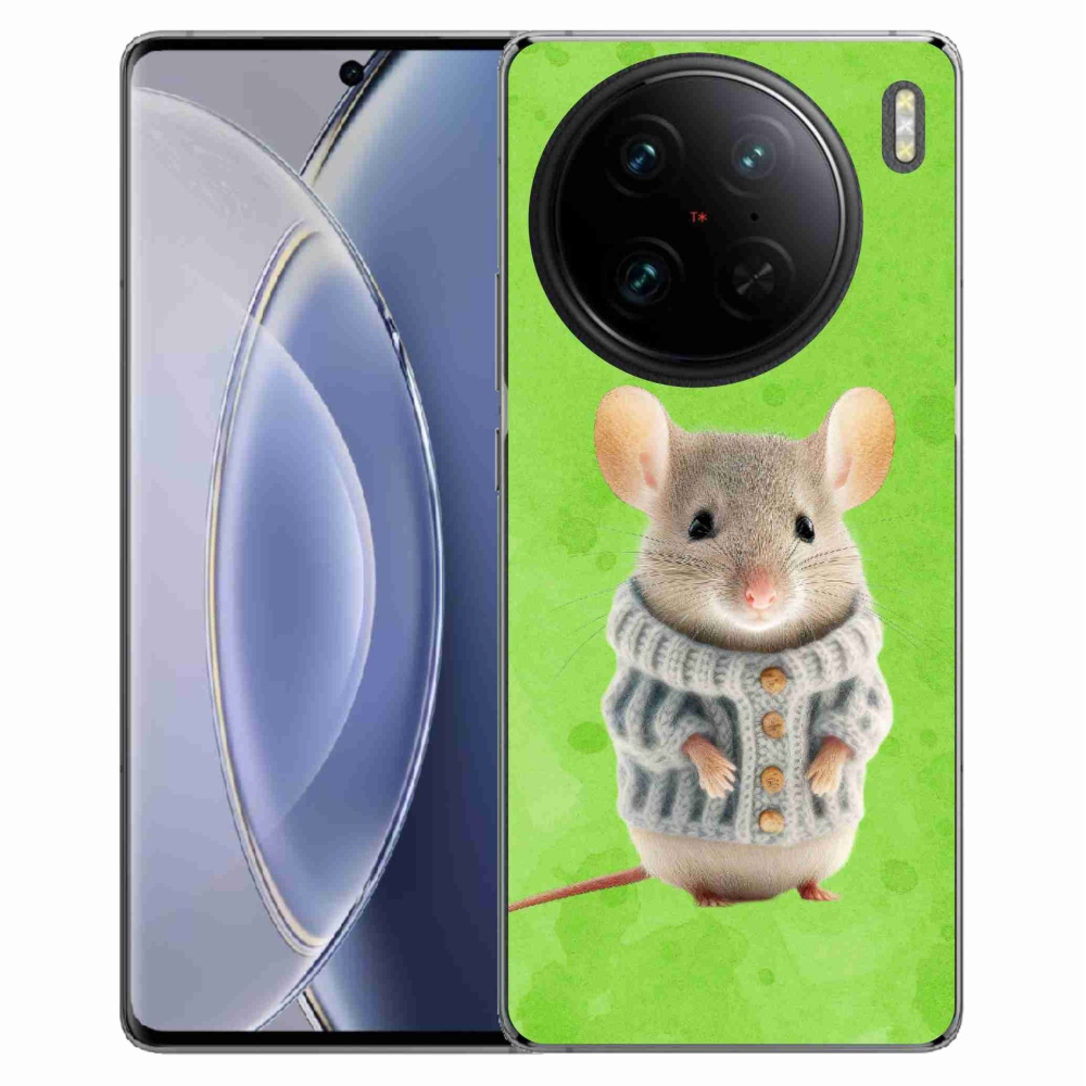 Gelový kryt mmCase na Vivo X90 Pro - myška ve svetru