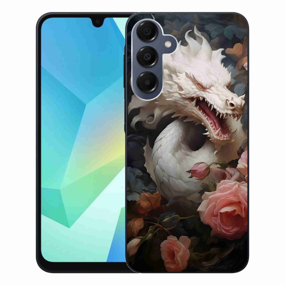 Gelový kryt mmCase na Samsung Galaxy A16 4G/5G - bílý drak