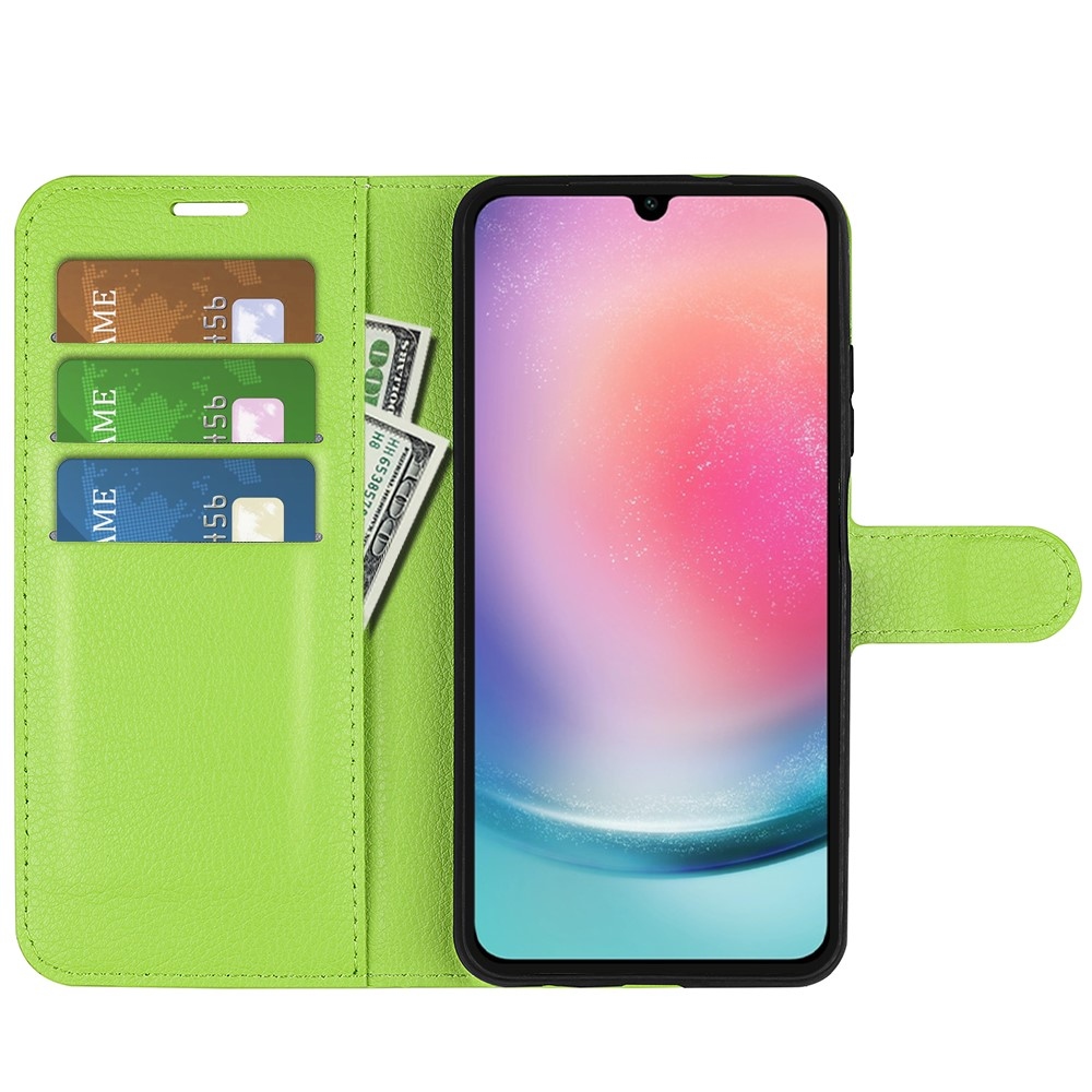 Litchi knížkové pouzdro na Samsung Galaxy A16 4G/5G - zelené