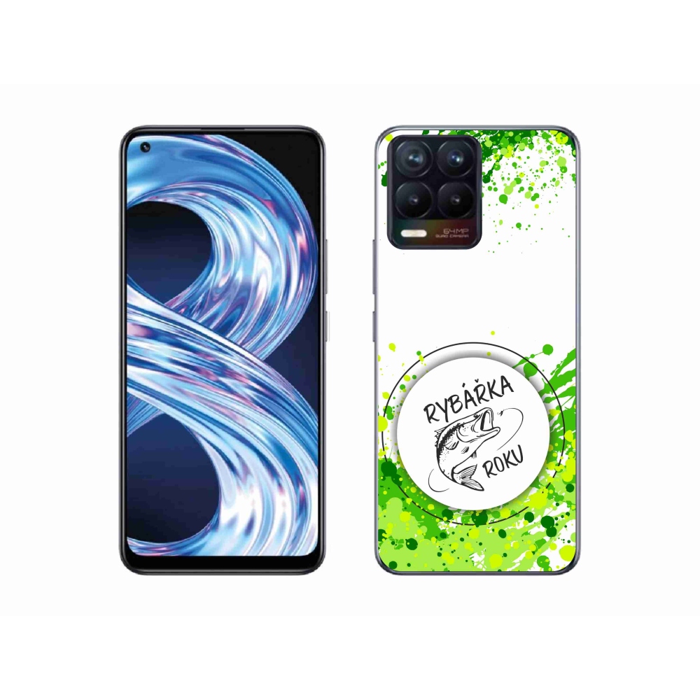Gelový kryt mmCase na Realme 8 4G - rybářka roku bílé pozadí