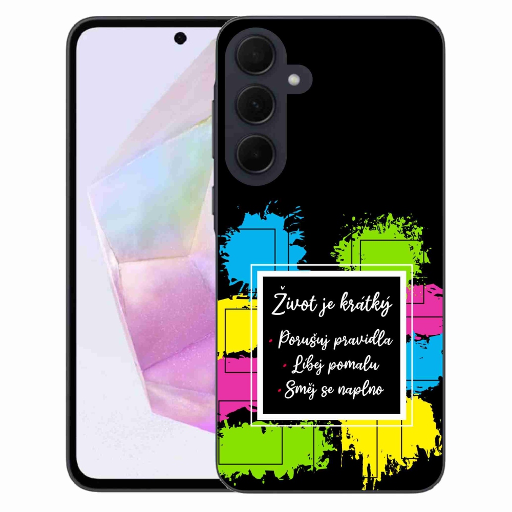 Gelový kryt mmCase na Samsung Galaxy A35 5G - citát 5 černé pozadí
