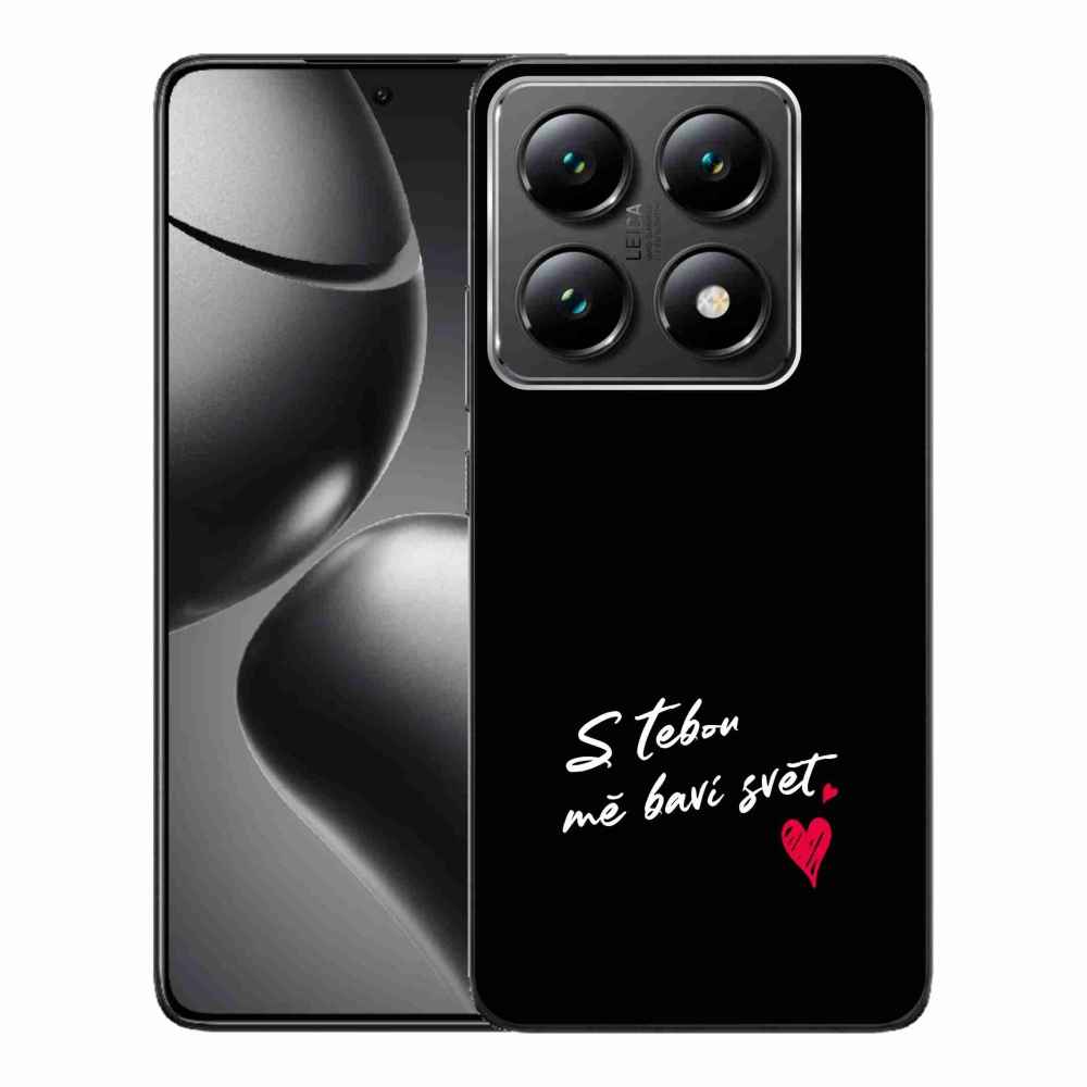Gelový kryt mmCase na Xiaomi 14T Pro - zamilovaný text 1 černé pozadí