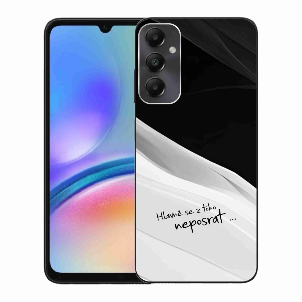 Gelový kryt mmCase na Samsung Galaxy A05s - vtipný text 13 bíločerné pozadí